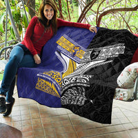 Rugby Niue and Aotearoa Quilt Hiapo with Maori Moko Tribal Heritage Tattoos - Polynesian Pride