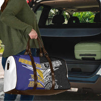 Rugby Niue and Aotearoa Travel Bag Hiapo with Maori Moko Tribal Heritage Tattoos - Polynesian Pride