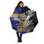 Rugby Niue and Aotearoa Umbrella Hiapo with Maori Moko Tribal Heritage Tattoos - Polynesian Pride
