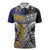 Custom Rugby Niue and Aotearoa Zipper Polo Shirt Hiapo with Maori Moko Tribal Heritage Tattoos - Polynesian Pride