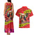 Hawaii Christmas Couples Matching Tank Maxi Dress and Hawaiian Shirt Hula Girl Hibiscus With Hawaiian Style Tribal Fabric Patchwork LT03 - Polynesian Pride