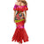 Hawaii Christmas Family Matching Mermaid Dress and Hawaiian Shirt Hula Girl Hibiscus With Hawaiian Style Tribal Fabric Patchwork LT03 - Polynesian Pride