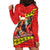 Hawaii Christmas Hoodie Dress Hula Girl Hibiscus With Hawaiian Style Tribal Fabric Patchwork LT03 - Polynesian Pride