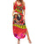 Personalised Hawaii Christmas Summer Maxi Dress Hula Girl Hibiscus With Hawaiian Style Tribal Fabric Patchwork LT03 Women Red - Polynesian Pride