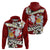 Tahiti Christmas Hoodie Tiare Flowers and Pomarea Nigra with Polynesian Pattern LT03 - Polynesian Pride