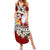 Tahiti Christmas Summer Maxi Dress Tiare Flowers and Pomarea Nigra with Polynesian Pattern LT03 Women Red - Polynesian Pride