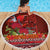 Hawaii KaʻUla Wena ʻIʻiwi Beach Blanket With Tropical Plants and 'Ohi'a lehua Kakau Art Tattoo