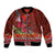 Hawaii KaʻUla Wena ʻIʻiwi Bomber Jacket With Tropical Plants and 'Ohi'a lehua Kakau Art Tattoo