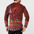 Hawaii KaʻUla Wena ʻIʻiwi Button Sweatshirt With Tropical Plants and 'Ohi'a lehua Kakau Art Tattoo