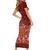 Hawaii KaʻUla Wena ʻIʻiwi Family Matching Short Sleeve Bodycon Dress and Hawaiian Shirt With Tropical Plants and 'Ohi'a lehua Kakau Art Tattoo