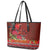 Hawaii KaʻUla Wena ʻIʻiwi Leather Tote Bag With Tropical Plants and 'Ohi'a lehua Kakau Art Tattoo