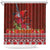 Hawaii KaʻUla Wena ʻIʻiwi Shower Curtain With Tropical Plants and 'Ohi'a lehua Kakau Art Tattoo