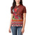 Hawaii KaʻUla Wena ʻIʻiwi Women Polo Shirt With Tropical Plants and 'Ohi'a lehua Kakau Art Tattoo