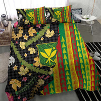 Hawaiian Tropical Plants Lei Bedding Set Kanaka Maoli Tribal with Palaka Motifs LT03 - Polynesian Pride