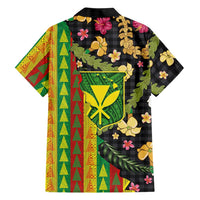 Hawaiian Tropical Plants Lei Family Matching Tank Maxi Dress and Hawaiian Shirt Kanaka Maoli Tribal with Palaka Motifs LT03 - Polynesian Pride