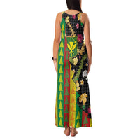 Hawaiian Tropical Plants Lei Family Matching Tank Maxi Dress and Hawaiian Shirt Kanaka Maoli Tribal with Palaka Motifs LT03 - Polynesian Pride