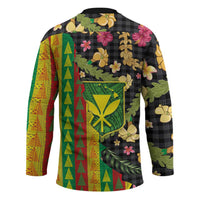 Hawaiian Tropical Plants Lei Hockey Jersey Kanaka Maoli Tribal with Palaka Motifs LT03 - Polynesian Pride
