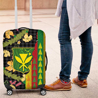 Hawaiian Tropical Plants Lei Luggage Cover Kanaka Maoli Tribal with Palaka Motifs LT03 Multicolor - Polynesian Pride