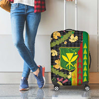 Hawaiian Tropical Plants Lei Luggage Cover Kanaka Maoli Tribal with Palaka Motifs LT03 - Polynesian Pride