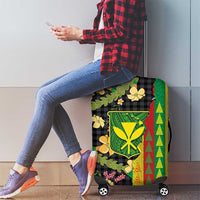 Hawaiian Tropical Plants Lei Luggage Cover Kanaka Maoli Tribal with Palaka Motifs LT03 - Polynesian Pride