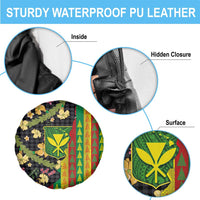 Hawaiian Tropical Plants Lei Spare Tire Cover Kanaka Maoli Tribal with Palaka Motifs LT03 - Polynesian Pride