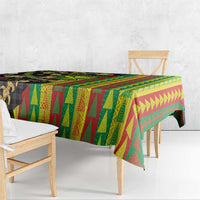 Hawaiian Tropical Plants Lei Tablecloth Kanaka Maoli Tribal with Palaka Motifs LT03 - Polynesian Pride