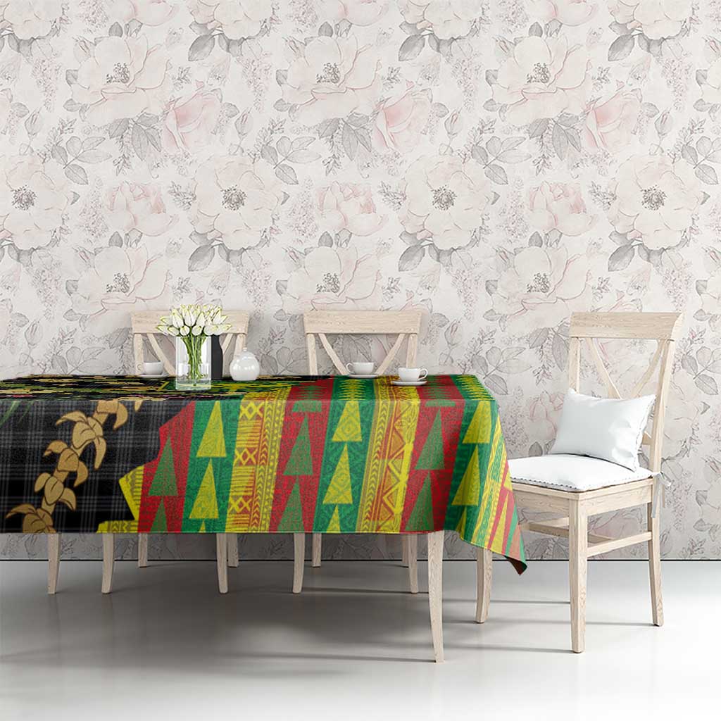 Hawaiian Tropical Plants Lei Tablecloth Kanaka Maoli Tribal with Palaka Motifs LT03 - Polynesian Pride
