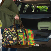 Hawaiian Tropical Plants Lei Travel Bag Kanaka Maoli Tribal with Palaka Motifs LT03 - Polynesian Pride