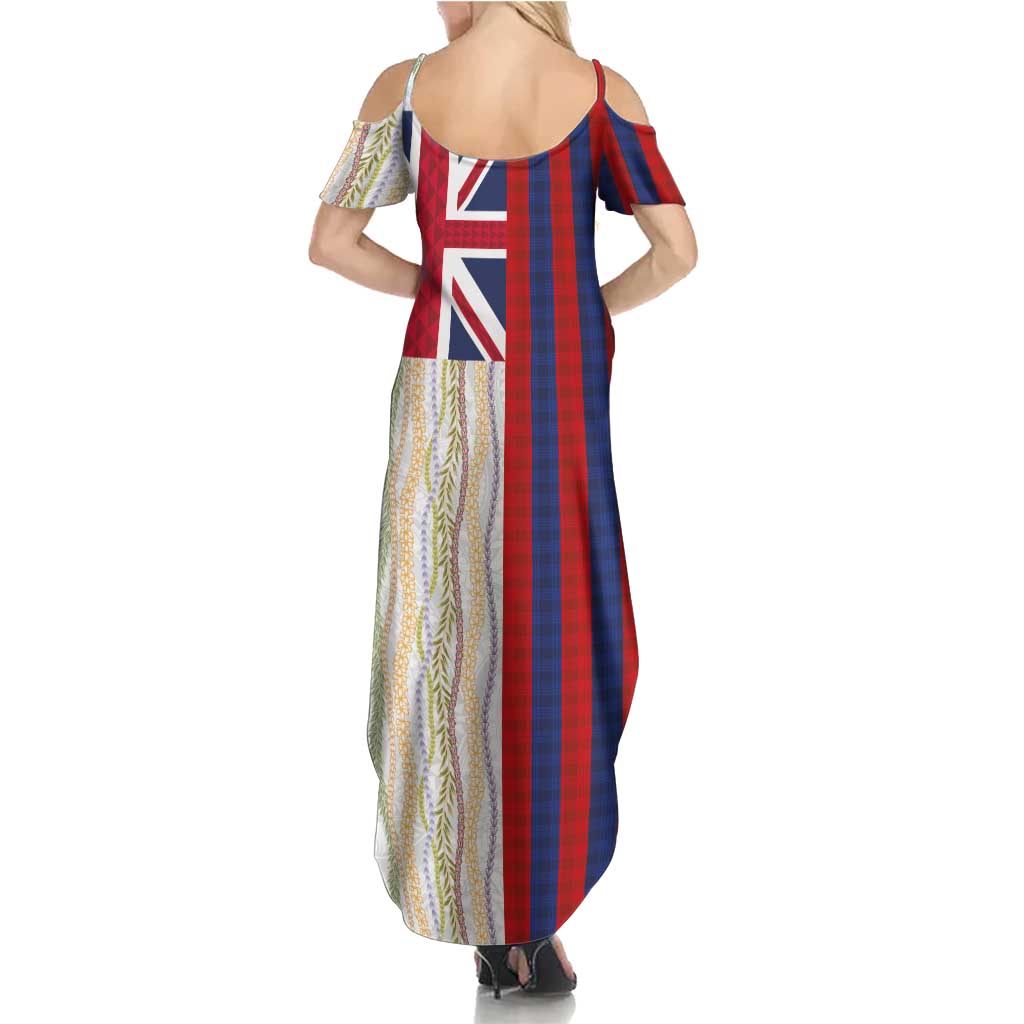 Hawaiian Tropical Plants Lei Family Matching Summer Maxi Dress and Hawaiian Shirt National Flag Style LT03 - Polynesian Pride