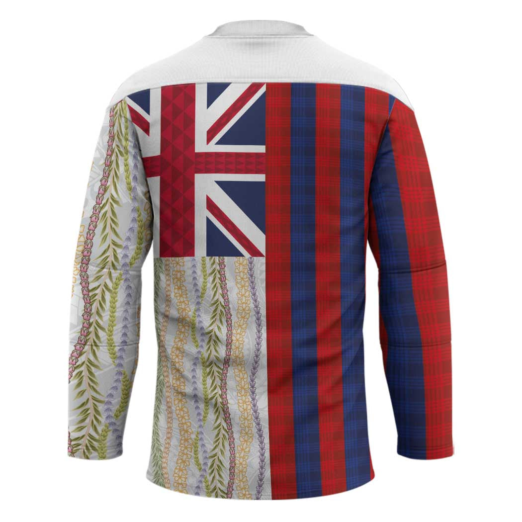 Hawaiian Tropical Plants Lei Hockey Jersey National Flag Style - Polynesian Pride