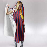 Hawaiian Tropical Plants Lei Hooded Blanket National Flag Style - Polynesian Pride