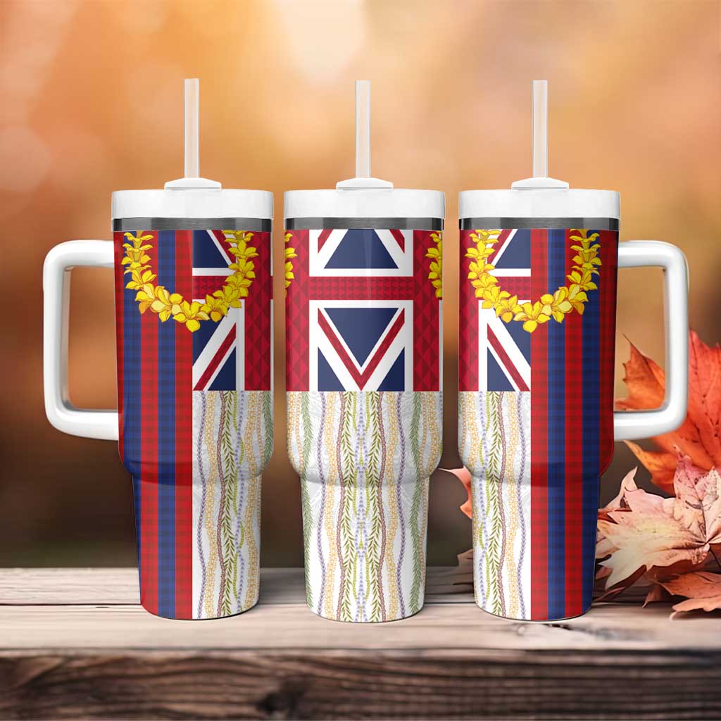 Hawaiian Tropical Plants Lei Tumbler With Handle National Flag Style - Polynesian Pride