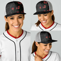 Hawaiian Kakau Art Baseball Net Cap Taro Leaves with Ohia Lehua and Pakala Pattern - Polynesian Pride