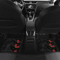 Hawaiian Kakau Art Car Mats Taro Leaves with Ohia Lehua and Pakala Pattern - Polynesian Pride