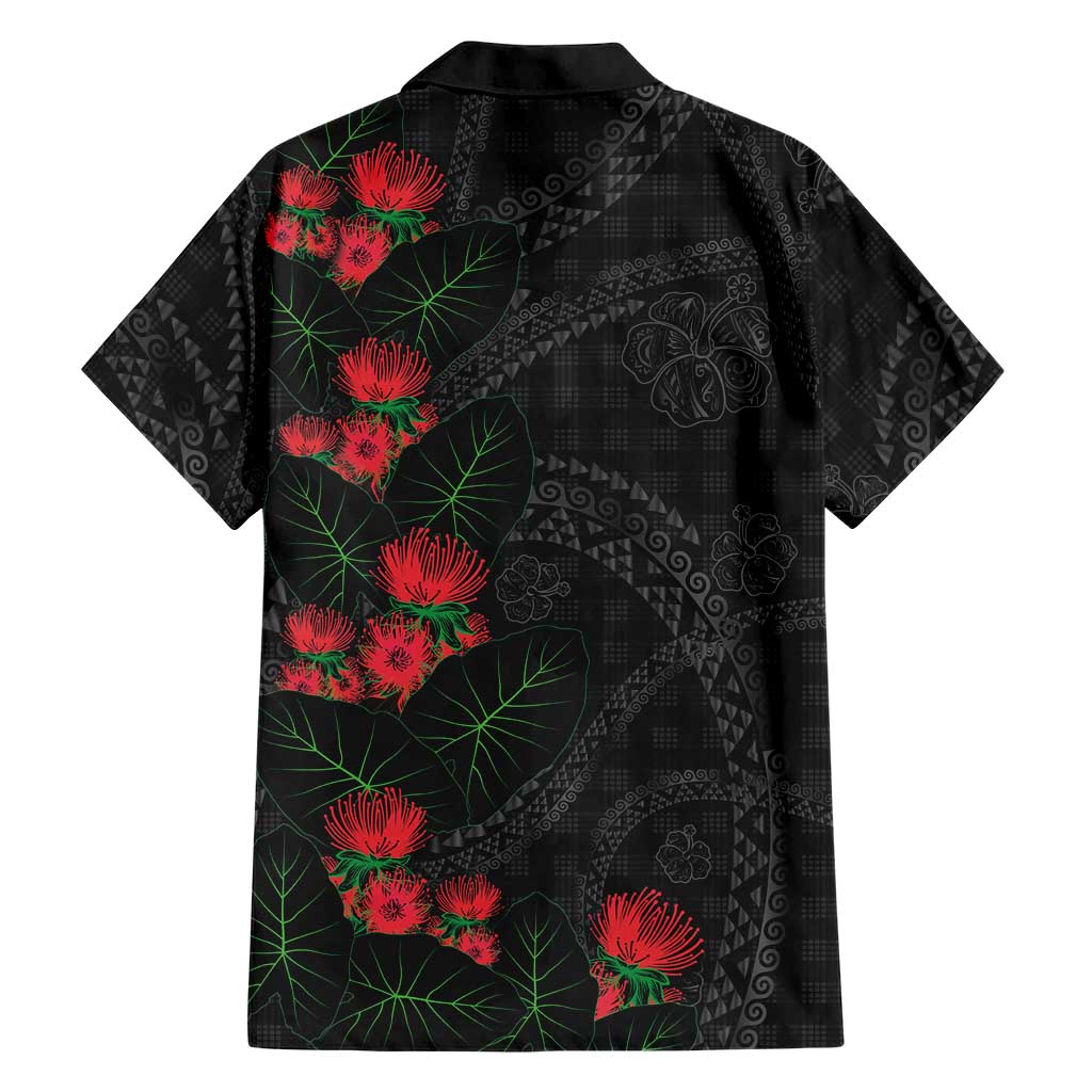 Hawaiian Kakau Art Family Matching Mermaid Dress and Hawaiian Shirt Taro Leaves with Ohia Lehua and Pakala Pattern LT03 - Polynesian Pride