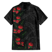 Hawaiian Kakau Art Family Matching Off Shoulder Short Dress and Hawaiian Shirt Taro Leaves with Ohia Lehua and Pakala Pattern LT03 - Polynesian Pride