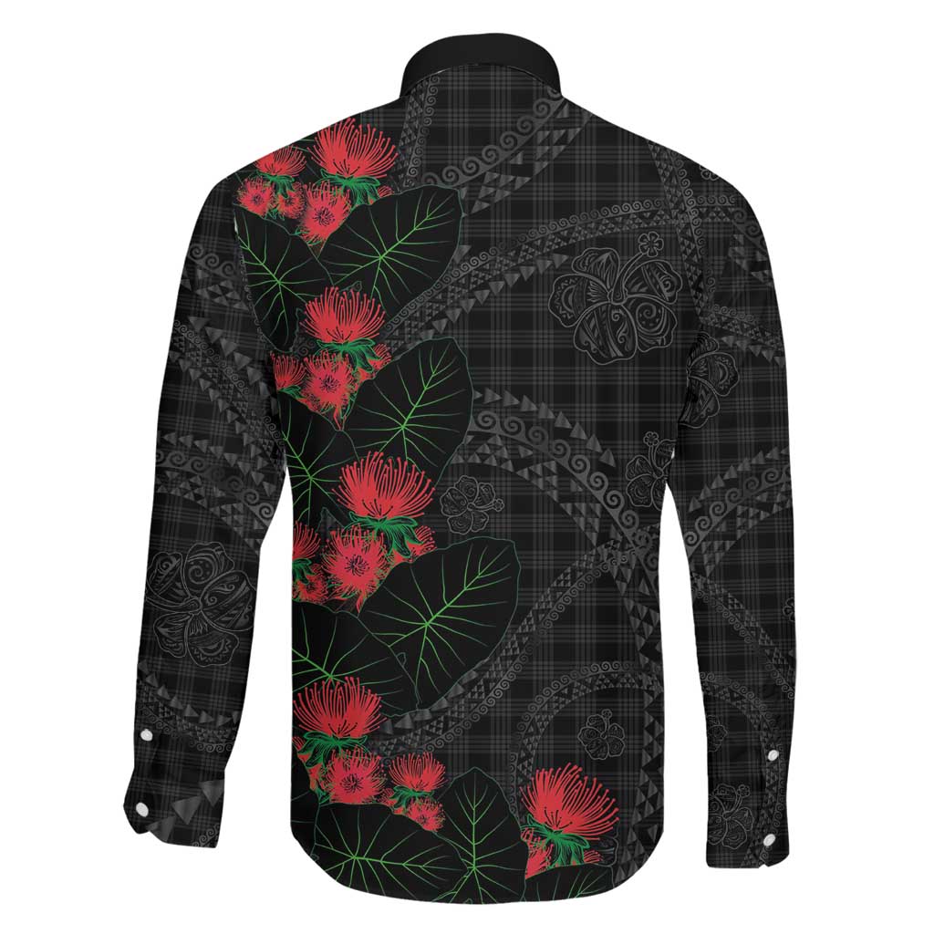 Hawaiian Kakau Art Family Matching Tank Maxi Dress and Hawaiian Shirt Taro Leaves with Ohia Lehua and Pakala Pattern LT03 - Polynesian Pride