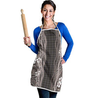 Hawaiian Art Flower Tribal with Lei Apron Palaka Pattern Grayscale - Polynesian Pride