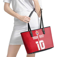 Custom Tahiti Football-Iron Warriors Leather Tote Bag