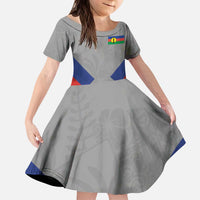 Custom New Caledonia-The Kagus Kid Short Sleeve Dress