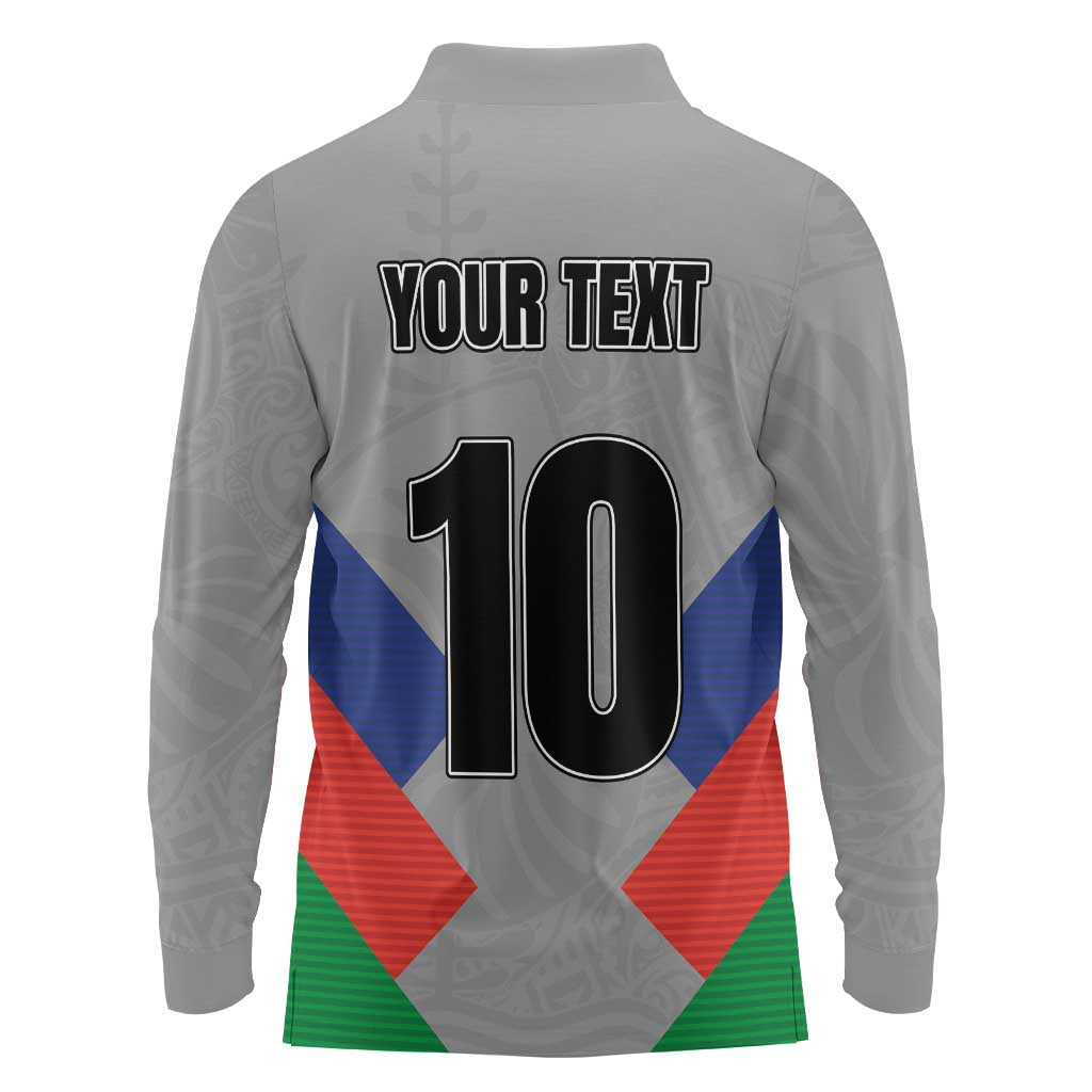 Custom New Caledonia-The Kagus Long Sleeve Polo Shirt