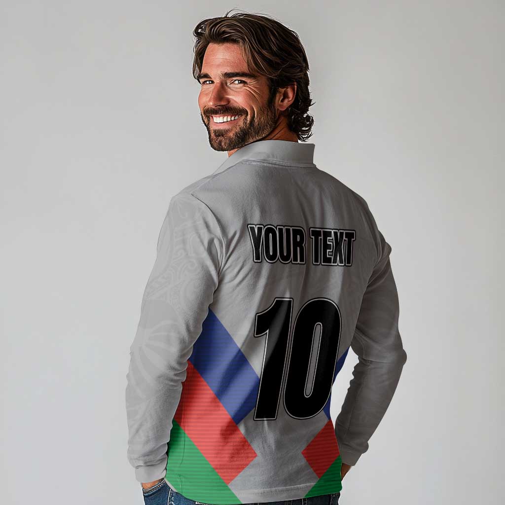 Custom New Caledonia-The Kagus Long Sleeve Polo Shirt