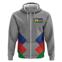 Custom New Caledonia-The Kagus Zip Hoodie