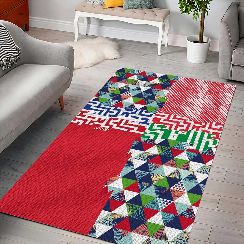 Hawaiian Floral Kakau Tropical Leaves-Sporty Style Area Rug
