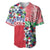 Hawaiian Floral Kakau Tropical Leaves-Sporty Style Baseball Jersey