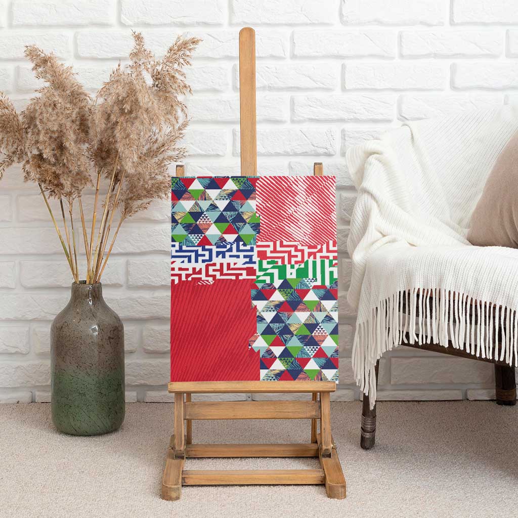 Hawaiian Floral Kakau Tropical Leaves-Sporty Style Canvas Wall Art