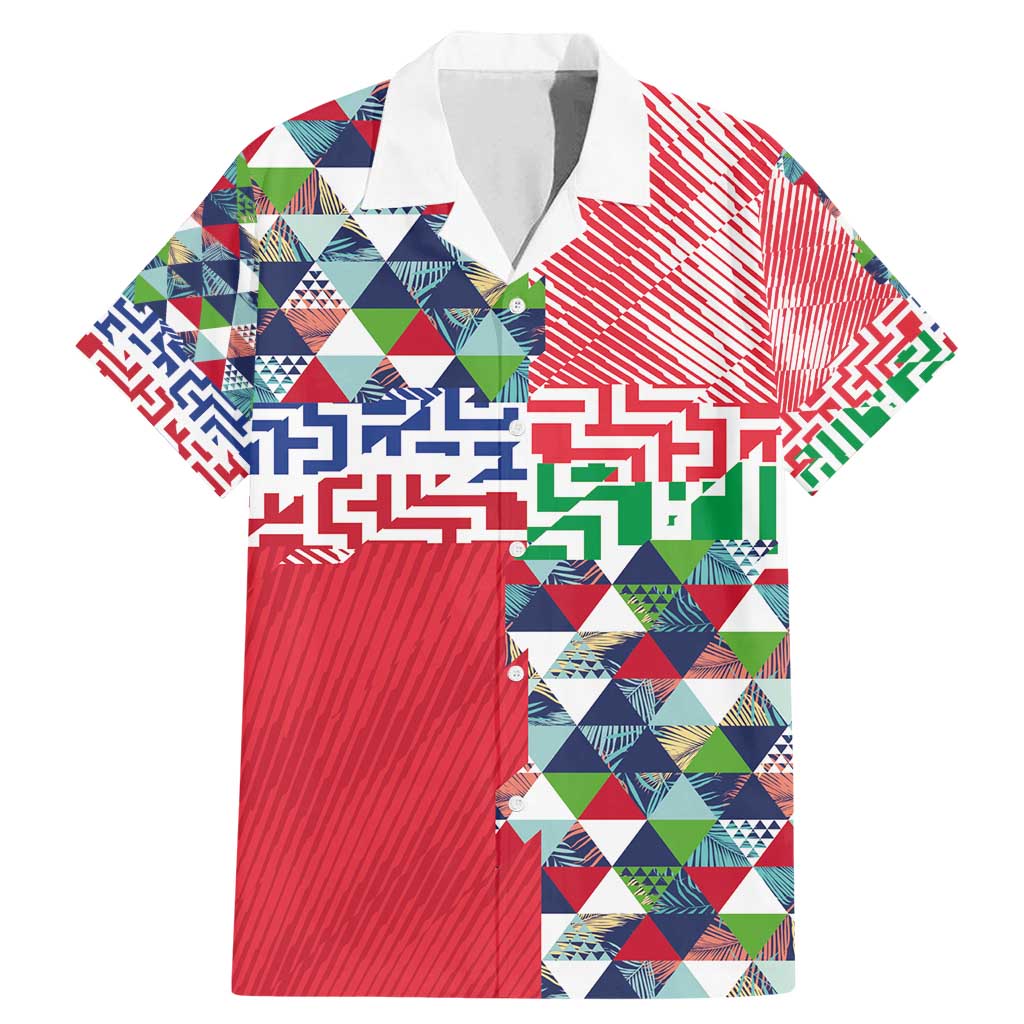 Hawaiian Floral Kakau Tropical Leaves-Sporty Style Family Matching Mermaid Dress and Hawaiian Shirt