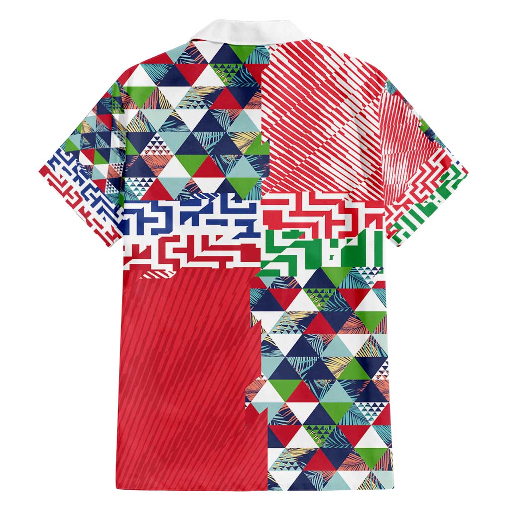 Hawaiian Floral Kakau Tropical Leaves-Sporty Style Family Matching Tank Maxi Dress and Hawaiian Shirt