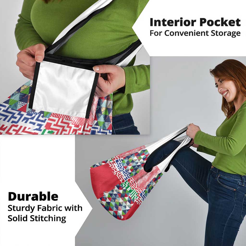 Hawaiian Floral Kakau Tropical Leaves-Sporty Style Grocery Bag