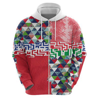 Hawaiian Floral Kakau Tropical Leaves-Sporty Style Hoodie